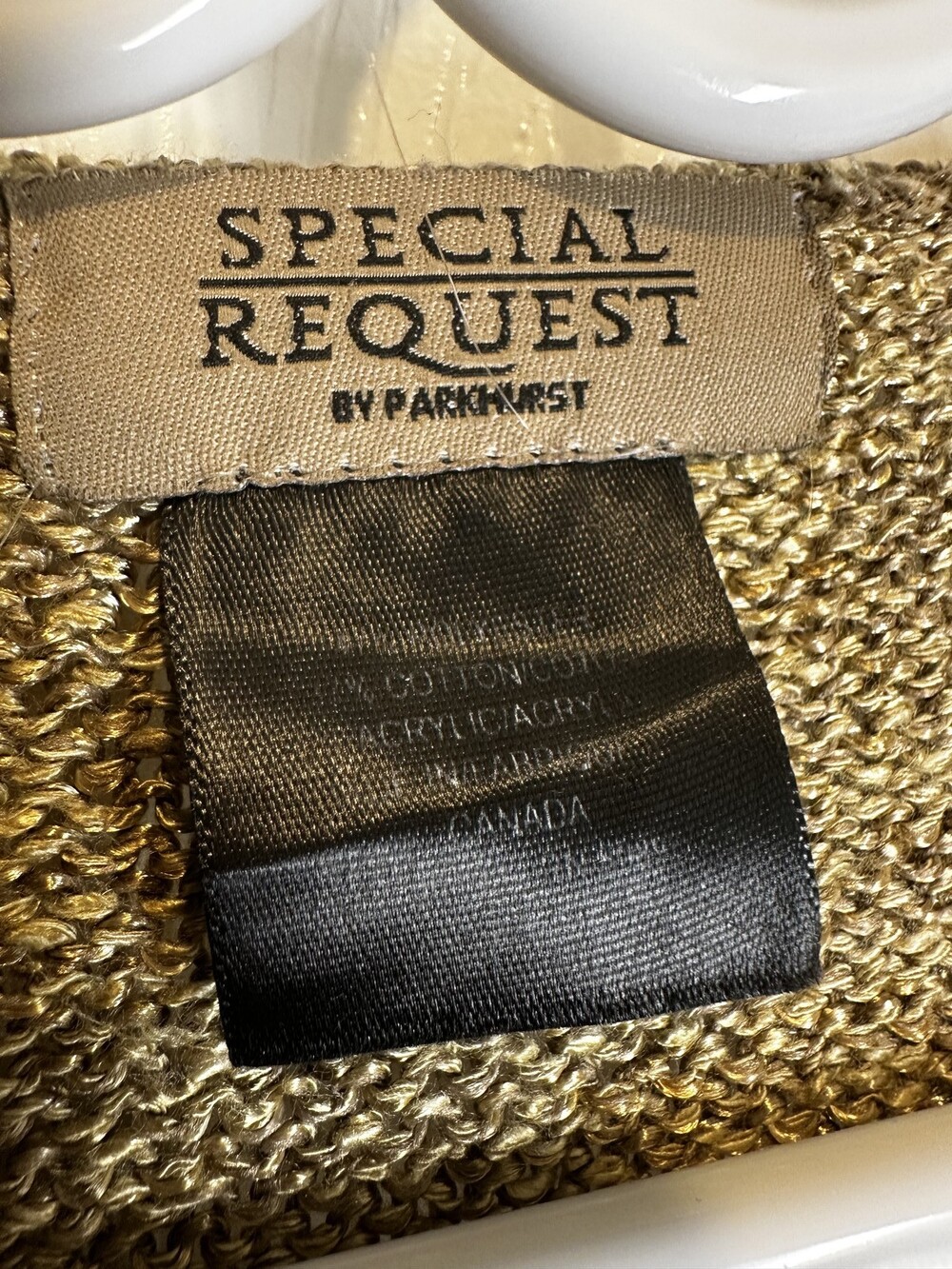 Special Request by Parkhurst Gold Metallic Pointelle Wrap Sweater #132 - Picture 2 of 3